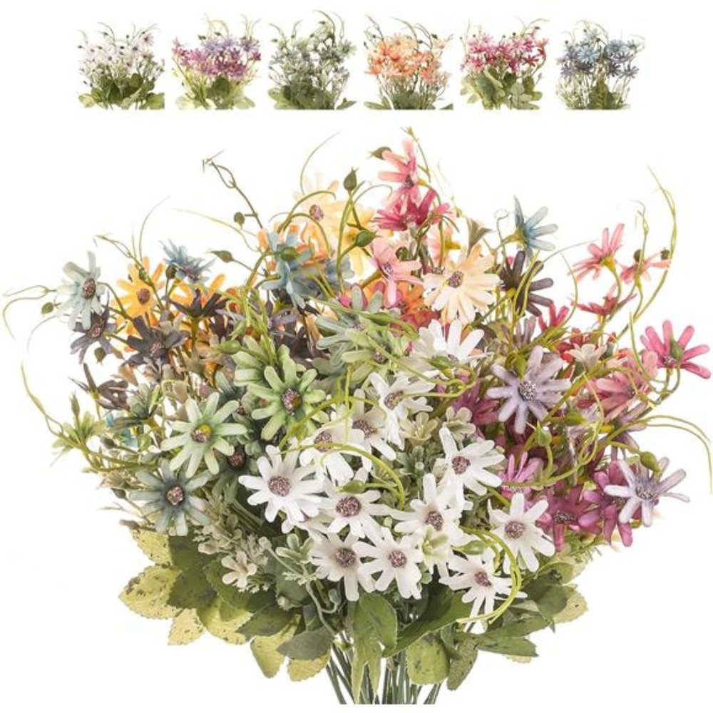 Artificial Flowers Wildflowers Silk Daisy Spring Fake Daisies Decor,Multicolor